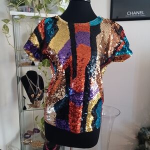 Multi Color Sequin Blouse
